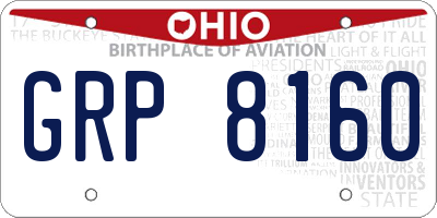 OH license plate GRP8160