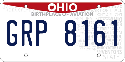 OH license plate GRP8161