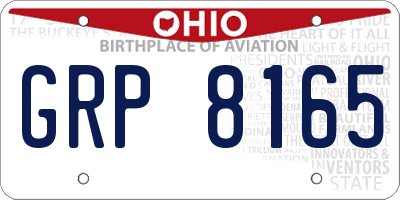 OH license plate GRP8165