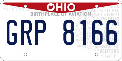 OH license plate GRP8166