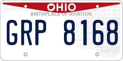 OH license plate GRP8168