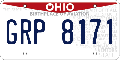 OH license plate GRP8171