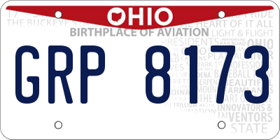 OH license plate GRP8173