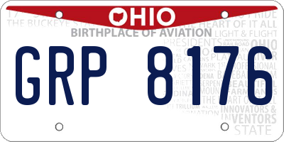 OH license plate GRP8176