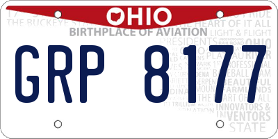 OH license plate GRP8177