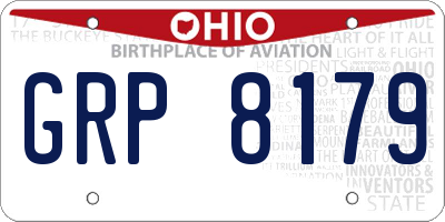 OH license plate GRP8179
