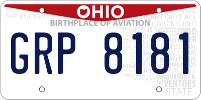 OH license plate GRP8181