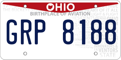 OH license plate GRP8188