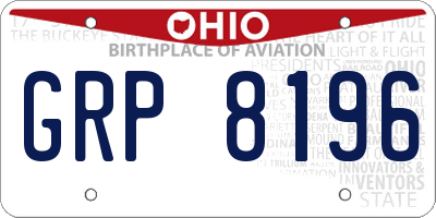 OH license plate GRP8196