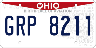 OH license plate GRP8211
