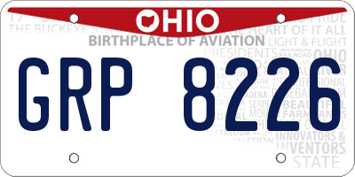 OH license plate GRP8226