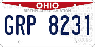 OH license plate GRP8231
