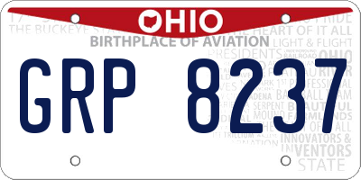 OH license plate GRP8237