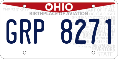 OH license plate GRP8271
