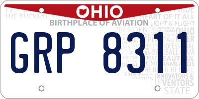 OH license plate GRP8311