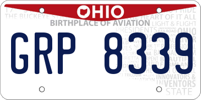 OH license plate GRP8339