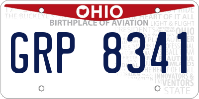 OH license plate GRP8341