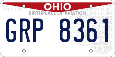 OH license plate GRP8361