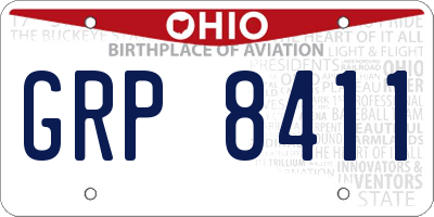 OH license plate GRP8411