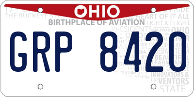 OH license plate GRP8420