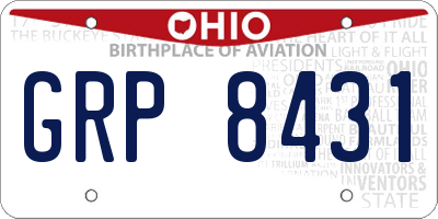 OH license plate GRP8431
