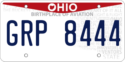 OH license plate GRP8444