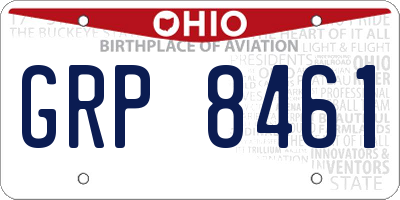 OH license plate GRP8461