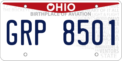 OH license plate GRP8501
