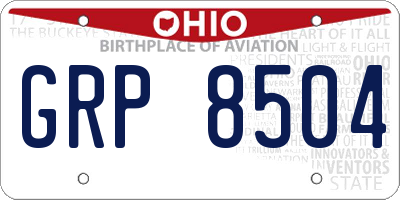 OH license plate GRP8504