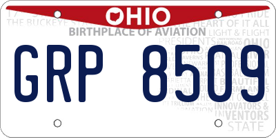 OH license plate GRP8509