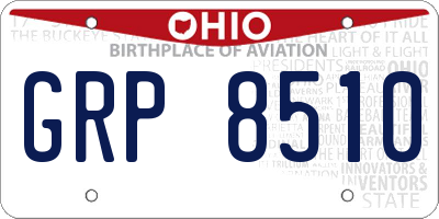 OH license plate GRP8510