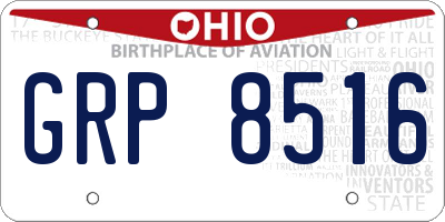 OH license plate GRP8516
