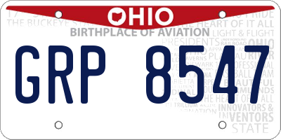 OH license plate GRP8547