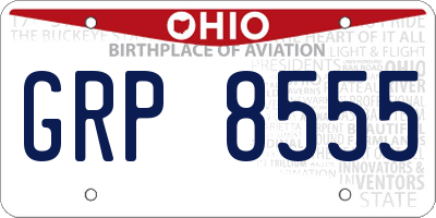 OH license plate GRP8555