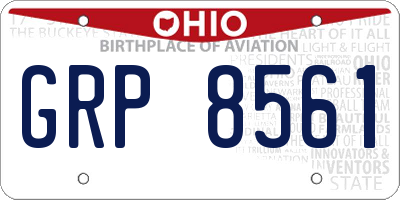OH license plate GRP8561