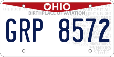 OH license plate GRP8572