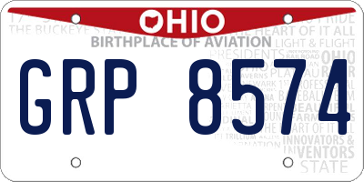 OH license plate GRP8574
