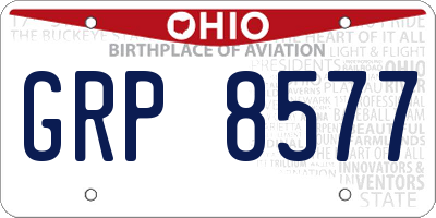 OH license plate GRP8577