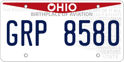 OH license plate GRP8580