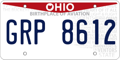 OH license plate GRP8612