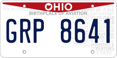 OH license plate GRP8641