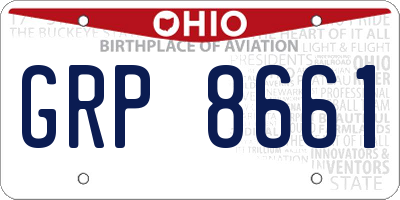 OH license plate GRP8661