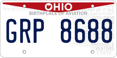 OH license plate GRP8688