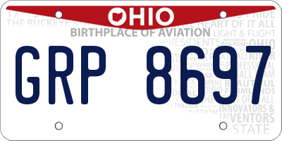 OH license plate GRP8697