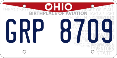 OH license plate GRP8709