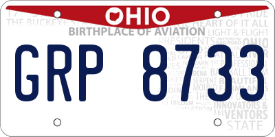 OH license plate GRP8733