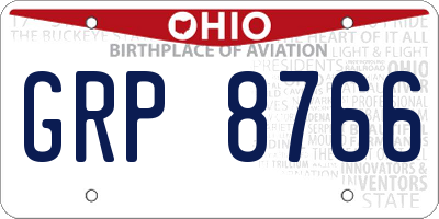 OH license plate GRP8766