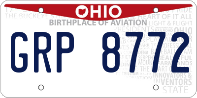 OH license plate GRP8772