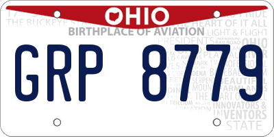 OH license plate GRP8779
