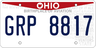 OH license plate GRP8817